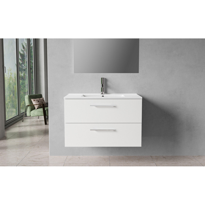 Milano underskab m/vask 80 cm hvid